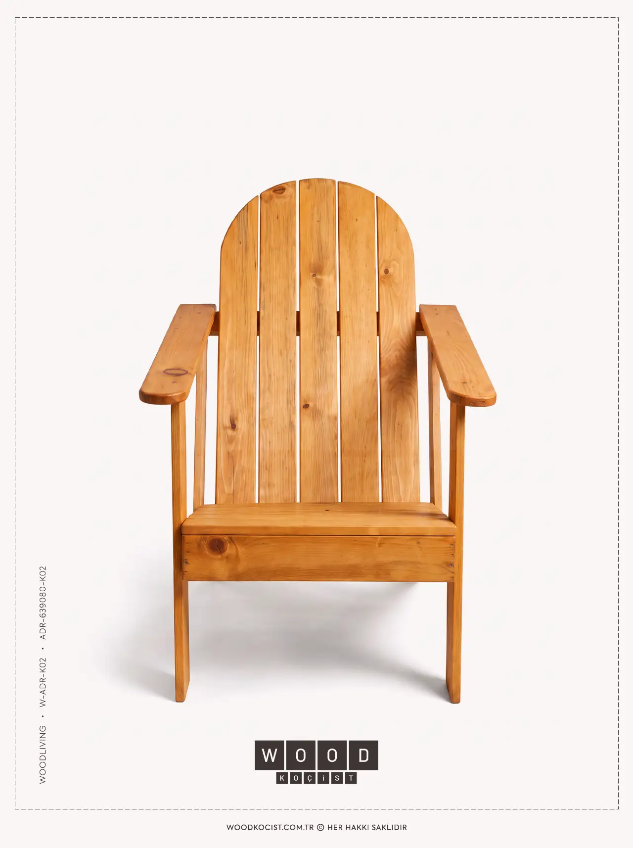 W-ADR-K02 Klasik Seri Küçük Boy Adirondack Sandalye ürünümüze ait stüdyo fotoğraf çekimi