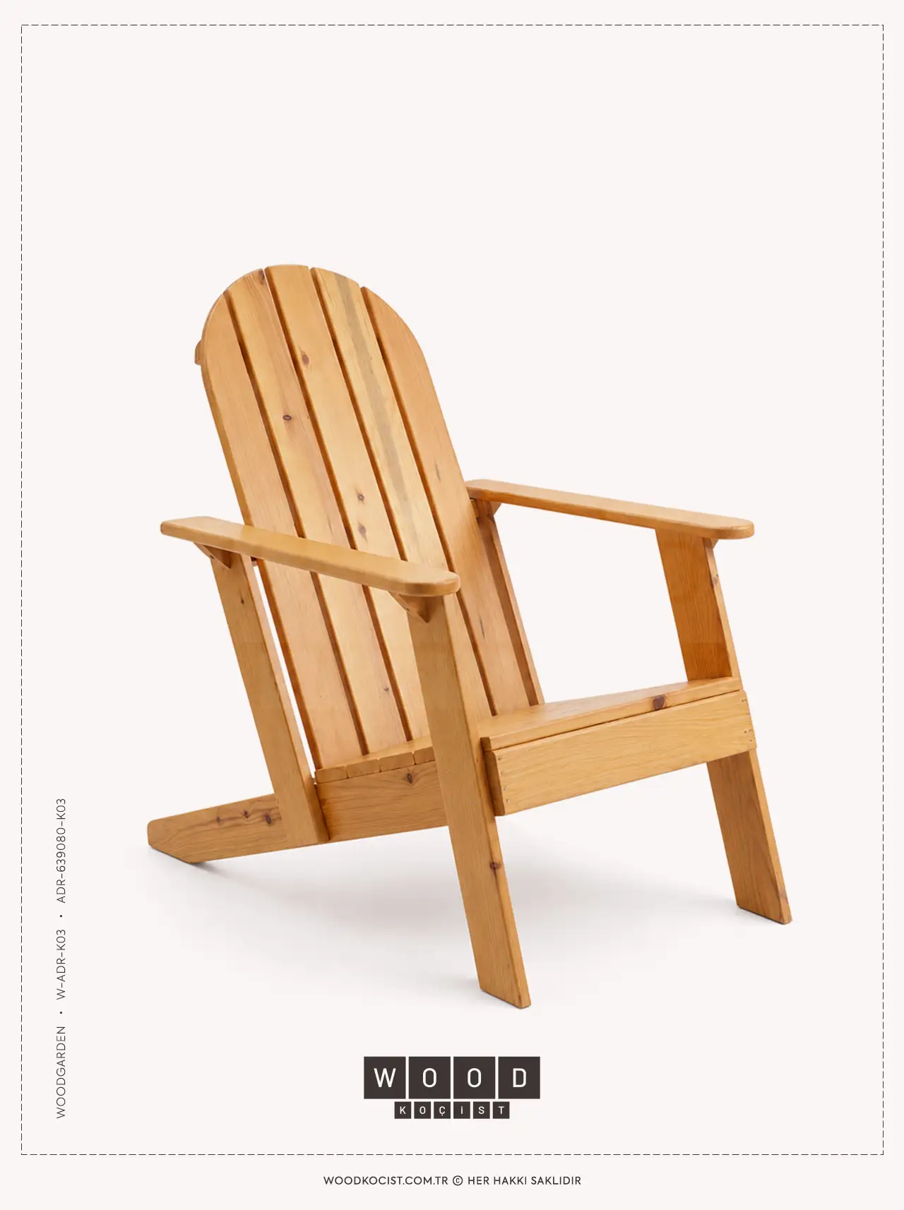 W-ADR-K03 Klasik Seri Küçük Boy Adirondack Sandalye ürünümüze ait stüdyo fotoğraf çekimi